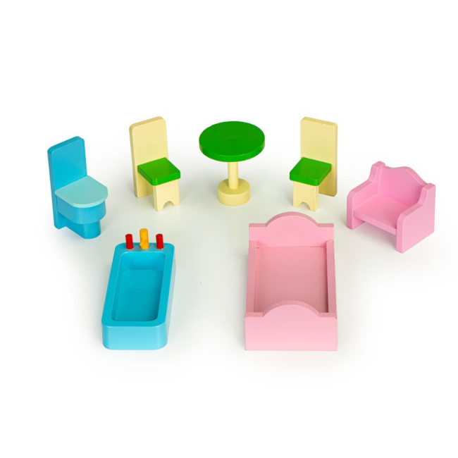 Мебель и домики - Кукольный домик Ecotoys Мятная резиденция (W08123)#3