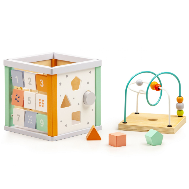 Развивающие игрушки - Деревянный бизикуб Ecotoys (1031)#3