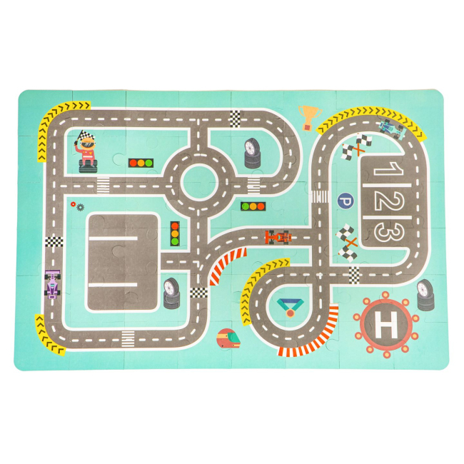 Развивающие коврики - ​Деревянные кубики с ковриком Ecotoys Разноцветный город (PH05D012)#2