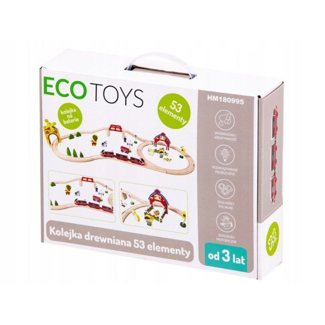 Железные дороги и поезда - Игровой набор Ecotoys ​Деревянная железная дорога с поездом (HM180995)#4