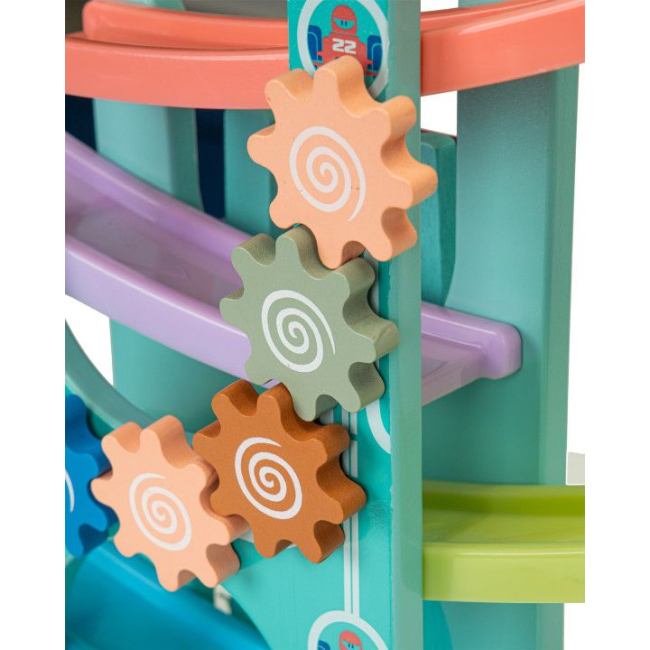 Автотреки - Игровой набор Ecotoys Деревянный спуск с ксилофоном (ME115)#3