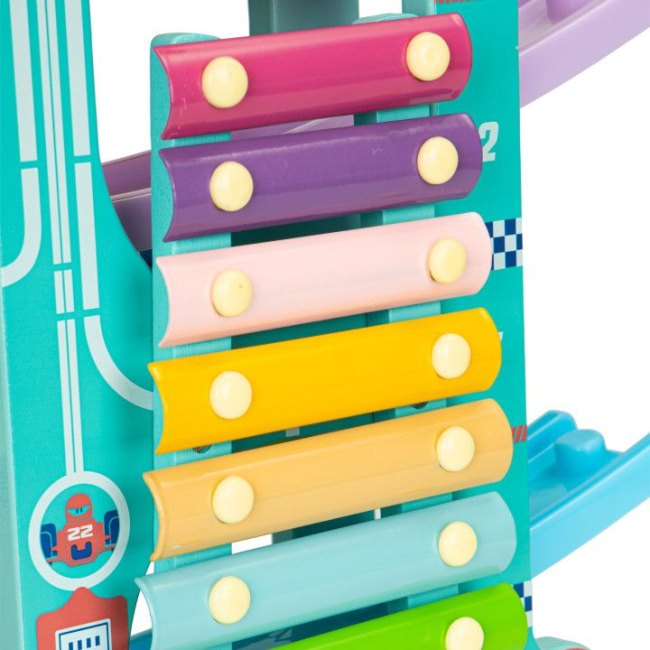 Автотреки - Игровой набор Ecotoys Деревянный спуск с ксилофоном (ME115)#4