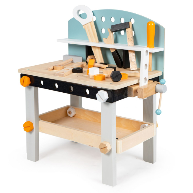 Наборы профессий - Игровой набор Ecotoys Деревянная мастерская с инструментами (176N)#2