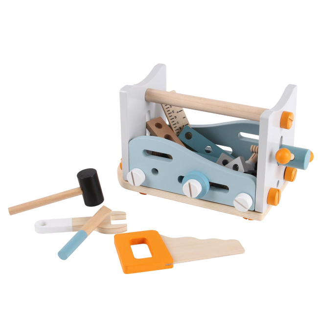 Наборы профессий - Игровой набор Ecotoys Деревянная мастерская с инструментами (1182N)#2