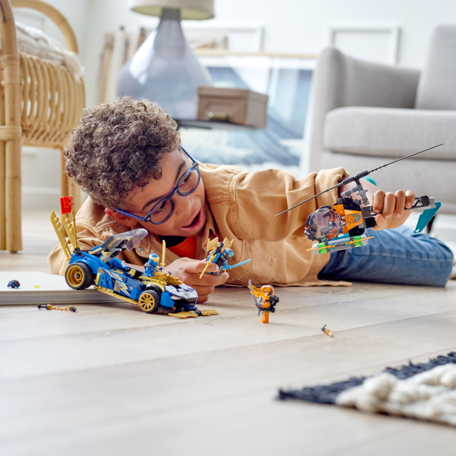 Конструктори LEGO - Конструктор LEGO NINJAGO Гоночний автомобіль Джея та Нії EVO (71776)#5