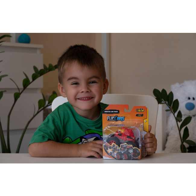 Автомоделі - Автомодель Flip Cars Монстр-трак Лев 2 в 1 (EU463875A-02)#7