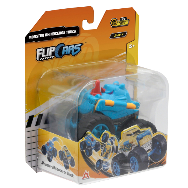 Автомоделі - Автомодель Flip Cars Монстр-трак Носоріг 2 в 1 (EU463875A-03)#4