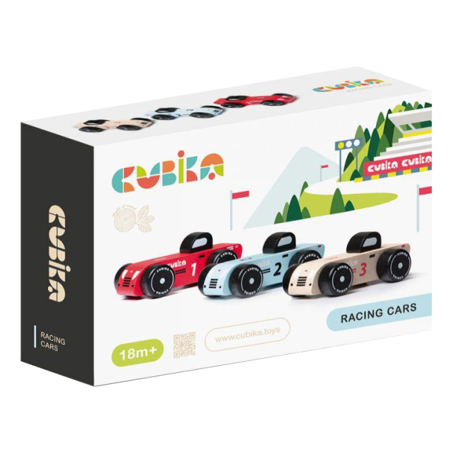 Машинки для малышей - Деревянные машинки Cubika Гонки (15474) (4823056515474)#2