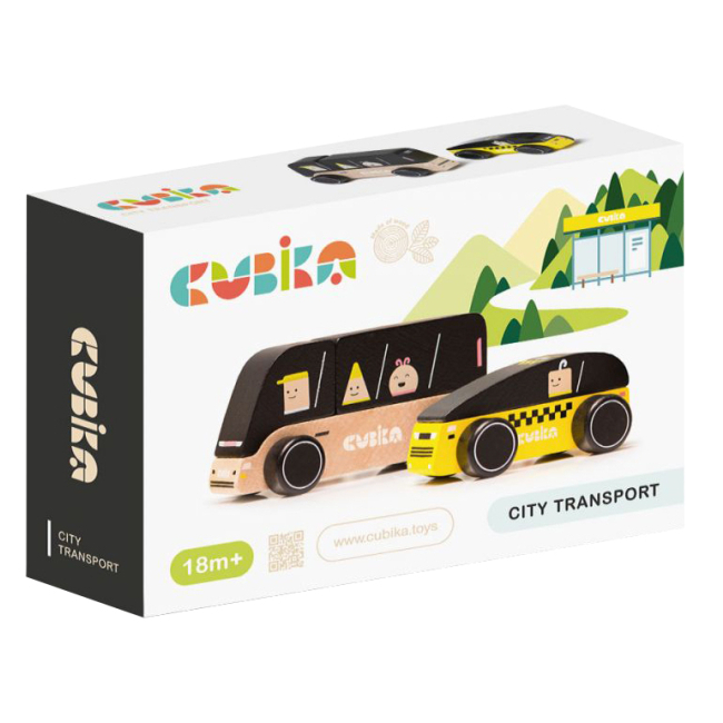 Машинки для малышей - Деревянные машинки Cubika Транспорт (15498) (4823056515498)#2