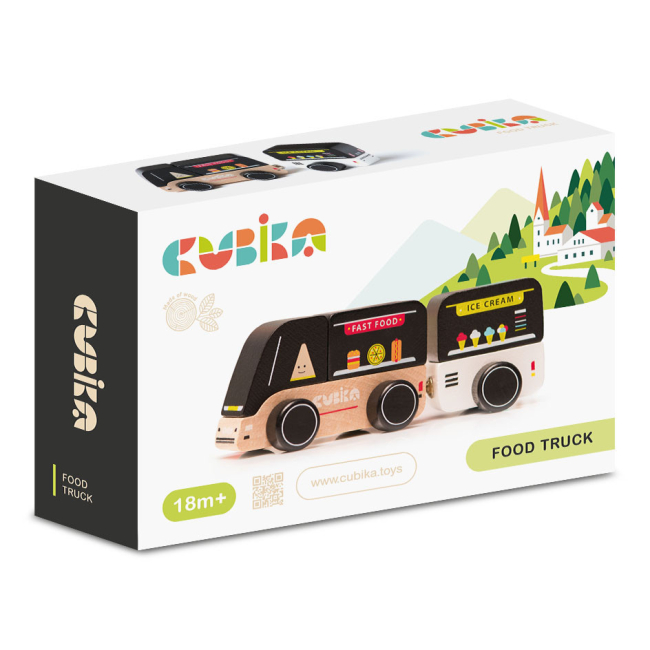 Машинки для малышей - Деревянная машинка Cubika Путешествующее кафе (15542) (4823056515542)#2