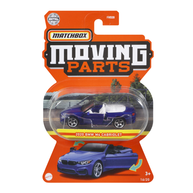 Автомодели - Автомодель Matchbox Moving parts 2020 BMW M4 Кабриолет (FWD28/GWB45)#4
