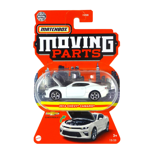 Автомоделі - Автомодель Matchbox Moving parts 2016 Шевроле Камаро білий (FWD28/GWB55)#4