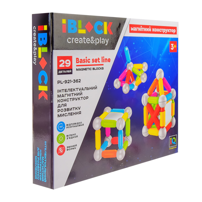 Магнитные конструкторы - Магнитный конструктор IBLOCK 29 деталей (PL-921-362)#2