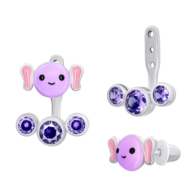 Ювелірні прикраси - Сережки джекети UmaUmi Magic Seven LIL вухоніг фіолетовий (2210000005754)#3