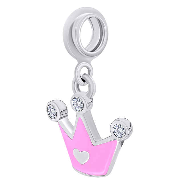 Ювелирные украшения - Кулон UmaUmi Корона с сердцем розовый (2210000005808)#2