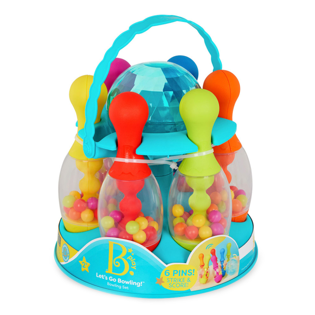 Спортивные активные игры - Игровой набор Battat Яркий боулинг с подставкой голубой (BX4511Z)#4