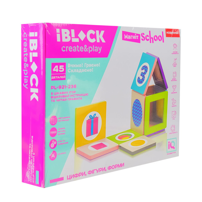 Магнітні конструктори - Магнітний конструктор IBLOCK 45 деталей (PL-921-236)#2
