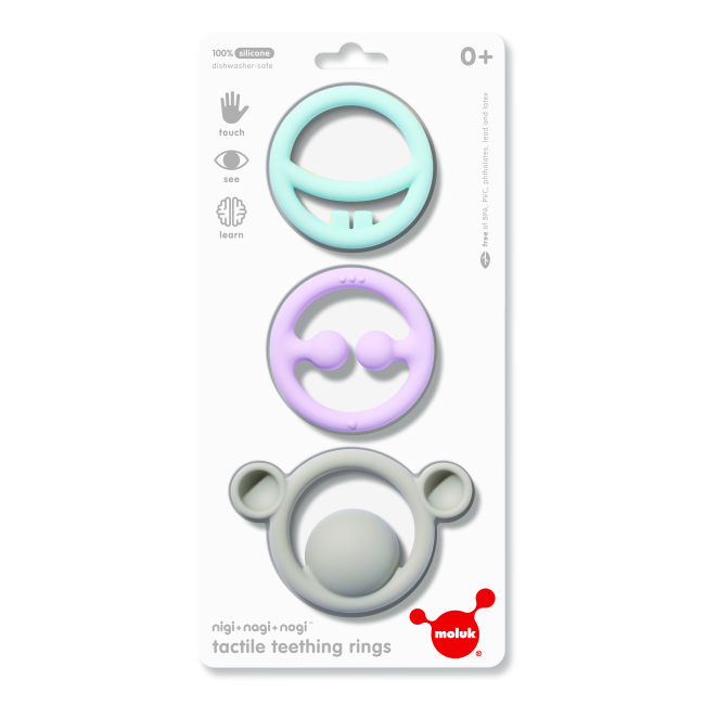 Брязкальця, прорізувачі - Іграшка-прорізувач Moluk Nigi Nagi Nogi пастельні кольори (43401)#2