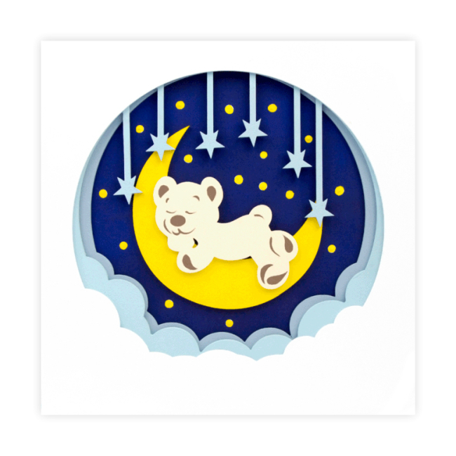 Набори для творчості - 3D картина Rosa Talent Ведмедик на місяці 30 х 30 см (N0003505)#2
