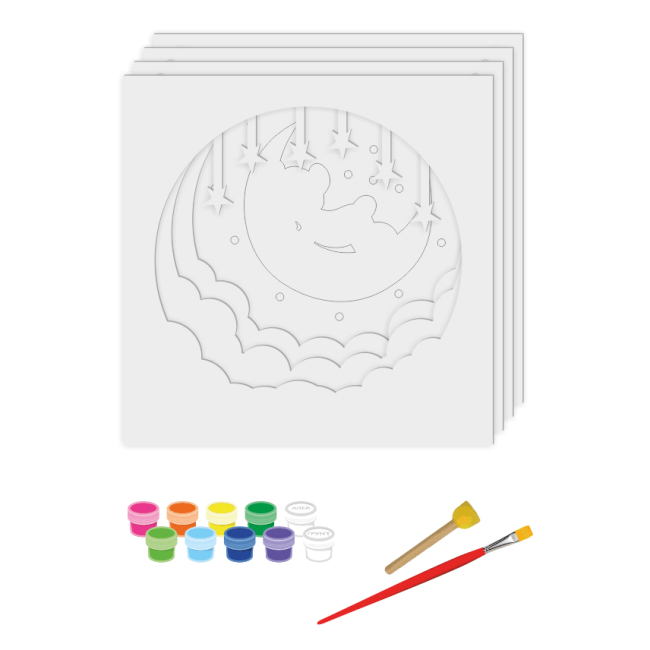 Набори для творчості - 3D картина Rosa Talent Ведмедик на місяці 30 х 30 см (N0003505)#3