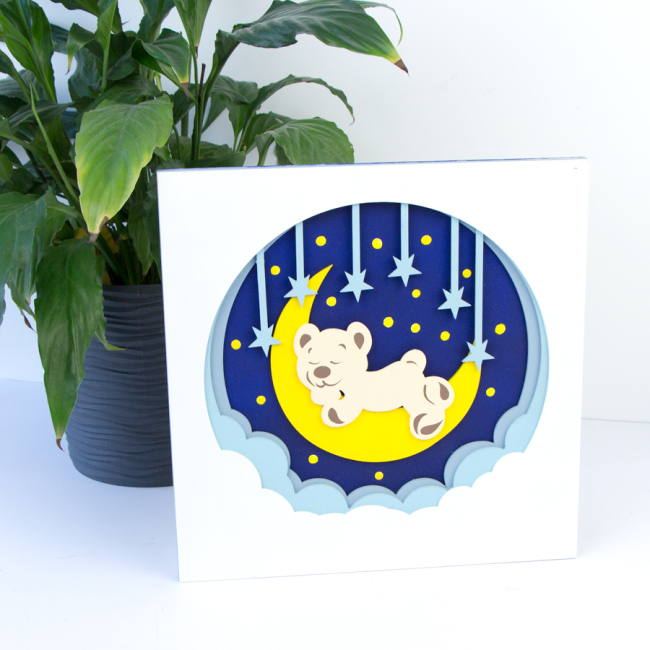 Набори для творчості - 3D картина Rosa Talent Ведмедик на місяці 30 х 30 см (N0003505)#5