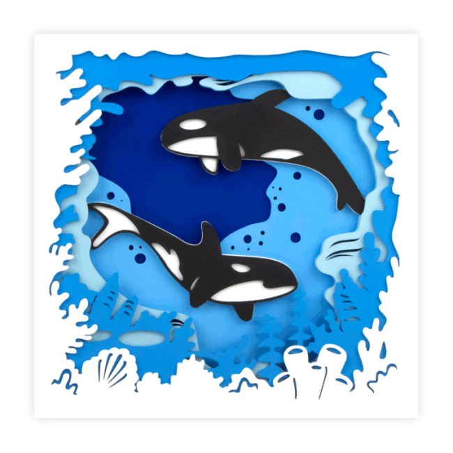 Набори для творчості - 3D картина Rosa Talent Косатки 30 х 30 см (N0003506)#2