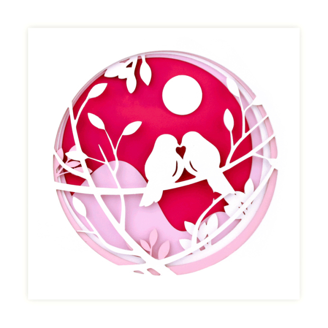 Набори для творчості - 3D картина Rosa Talent Птахи на гілці 30 х 30 см (N0003503)#2