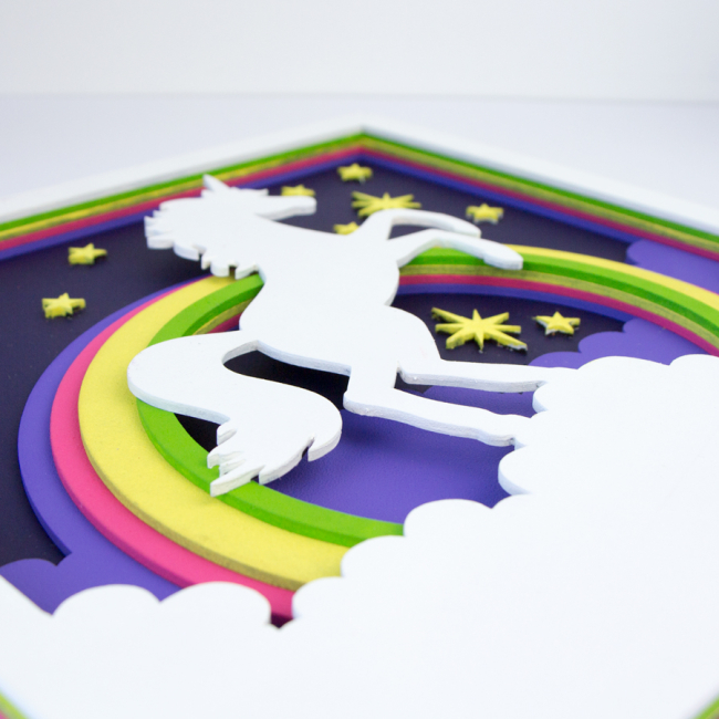 Набори для творчості - 3D картина Rosa Talent Юнікорн та райдуга 30 х 30 см (N0003514)#4