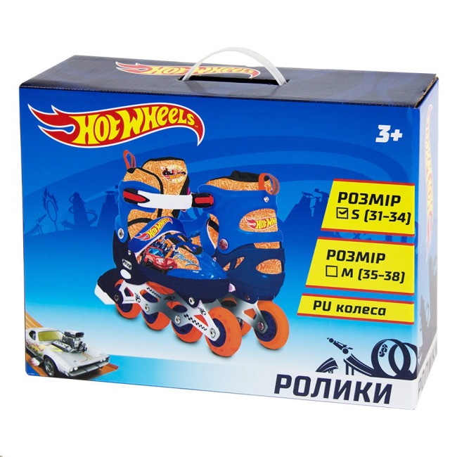 Ролики детские - Роликовые коньки Mattel Hot Wheels с защитой S 31-34 (RL2122)#4