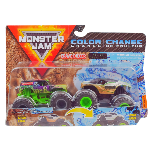 Автомоделі - Набір автомоделей Monster Jam Grave digger Alien invasion 1:64 (6055949-1)#3