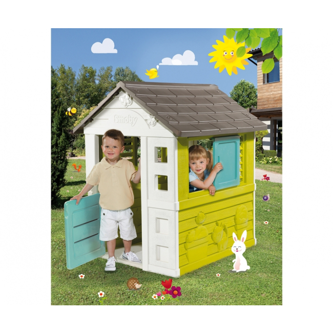 Ігрові комплекси, гойдалки, гірки - Ігровий будиночок Smoby Райдужний зі віконницями (810723)#2
