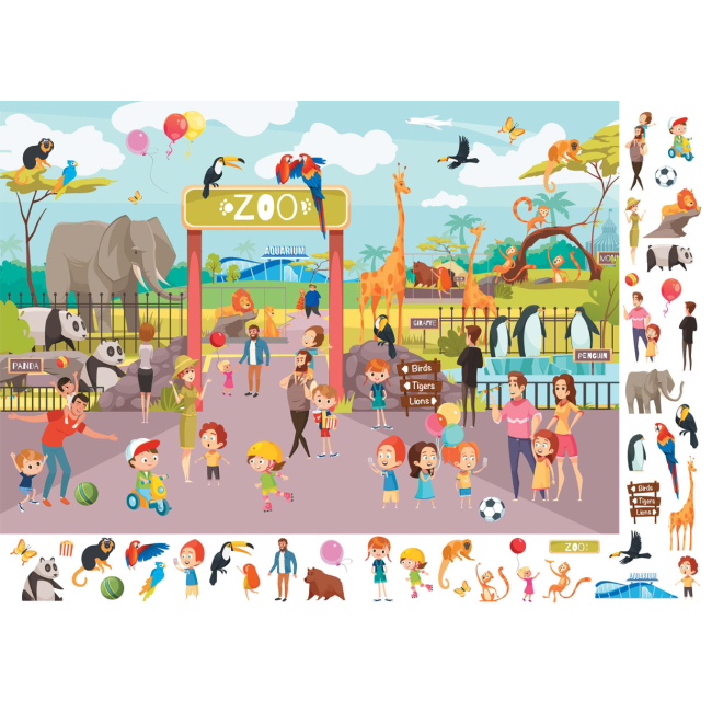 Книги-картинки для детей (2-6 лет) - Книжка-картонка «Великий віммельбух. Зоопарк» (9789669879981)#2