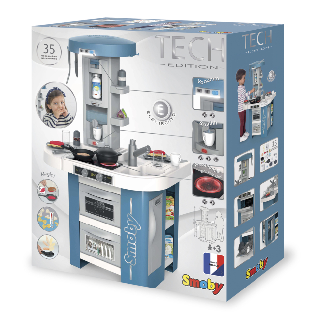 Дитячі кухні та побутова техніка - Іграшкова кухня Smoby Тек едішн блакитна (311049)#2