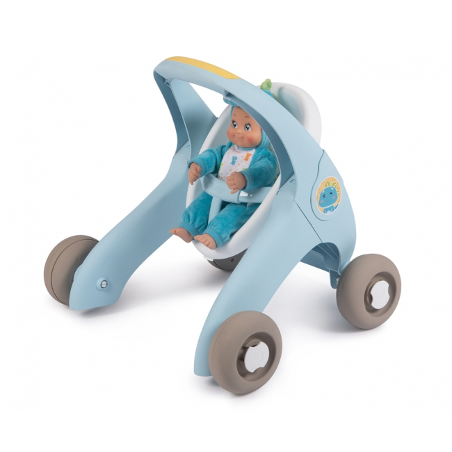 Транспорт и питомцы - ​Коляска для пупса Миникисс Smoby Toys 3 в 1 голубая (210207)#5