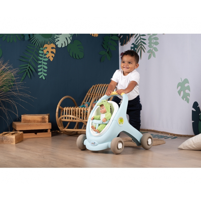 Транспорт и питомцы - ​Коляска для пупса Миникисс Smoby Toys 3 в 1 голубая (210207)#8