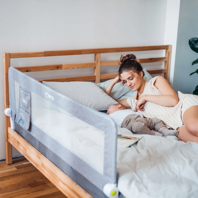 Манежи - Защитная барьерка для кровати MoMi Lexi dark gray (AKCE00023)#3