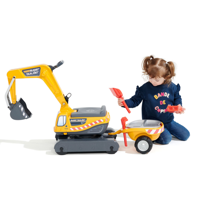 Толокари - Толокар Falk Екскаватор з причепом жовтий (140A)#5