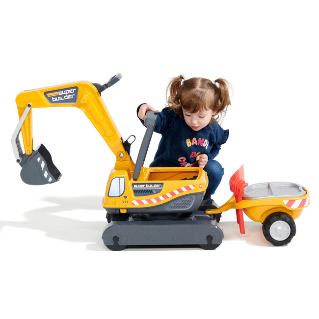 Толокари - Толокар Falk Екскаватор з причепом жовтий (140A)#6