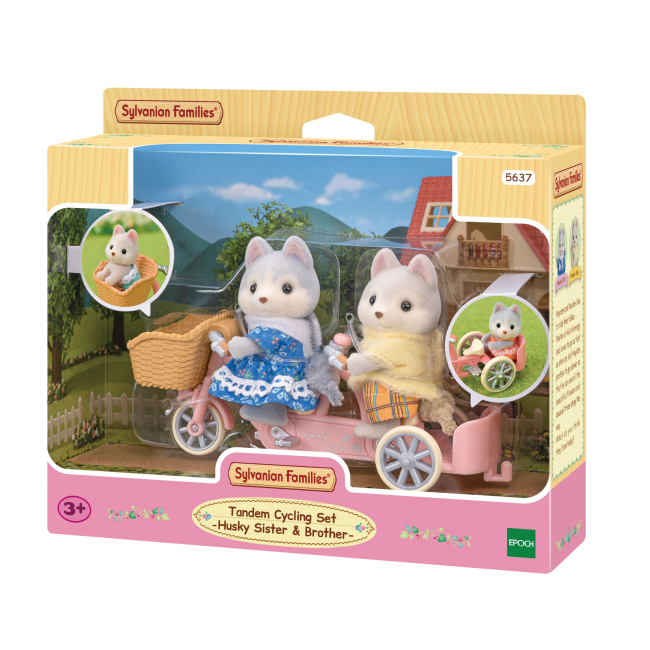 Фигурки животных - Игровой набор Sylvanian Families Малыши Хаски на велосипеде (5637) (5054131056370)#4