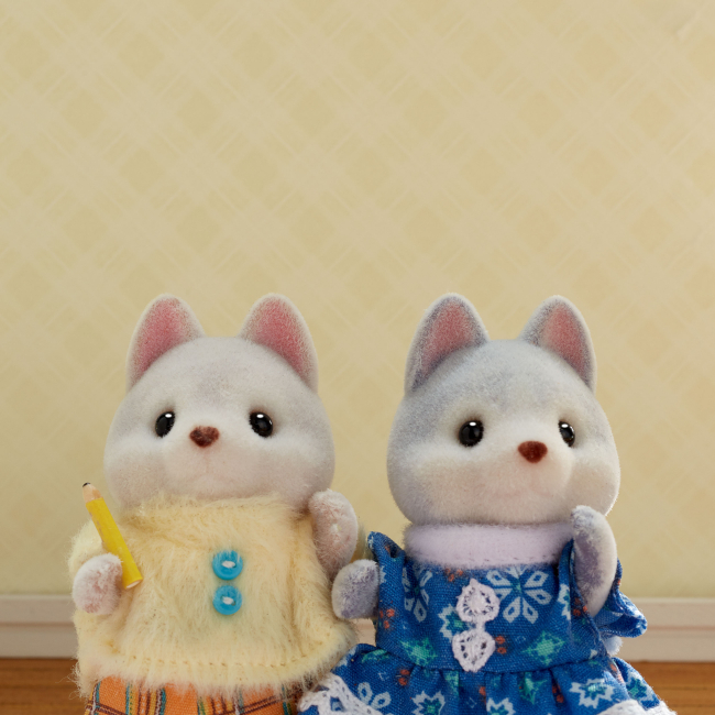 Фигурки животных - Игровой набор Sylvanian Families Малыши Хаски на велосипеде (5637) (5054131056370)#5