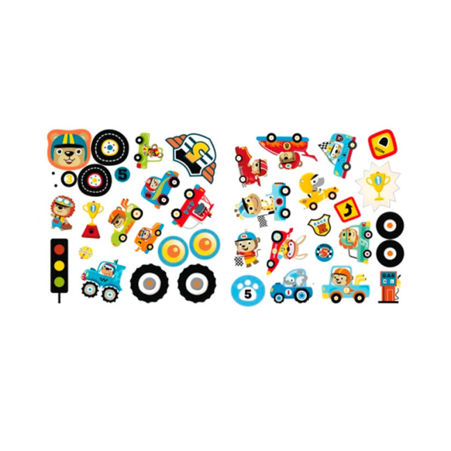 Розмальовки та актівітібуки (2-6 років) - Книжка «Розмальовки аплікації завдання Великі перегони 40 наліпок» (9789669876089)#4