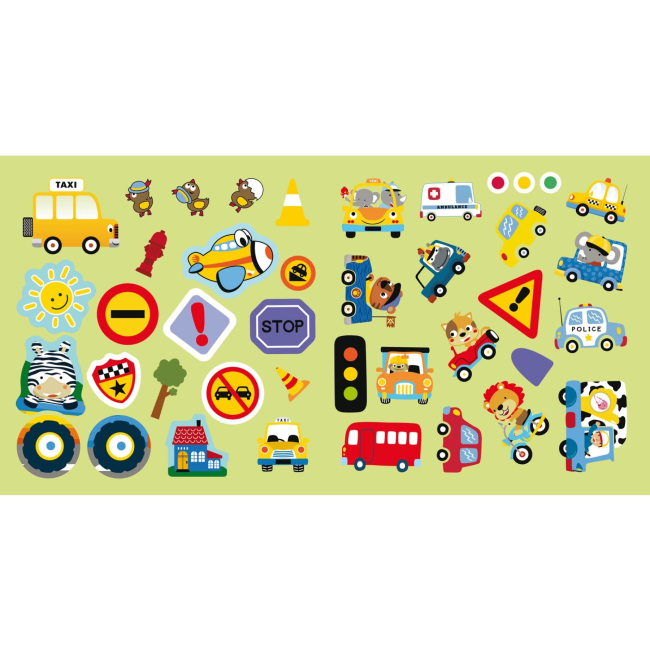 Раскраски и активитибуки (2-6 лет) - Книжка «Розмальовки аплікації завдання Транспорт у великому місті» 40 наліпок (9789669877642)#4