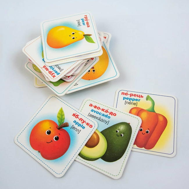 Обучающие игрушки - Умные карты Crystal Book Фрукты и овощи 30 штук (9789669875464)#2