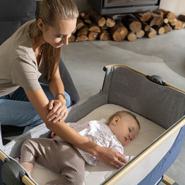 Манежи - Приставная кроватка Lionelo Timon blue navy (LO-TIMON BLUE NAVY)#5