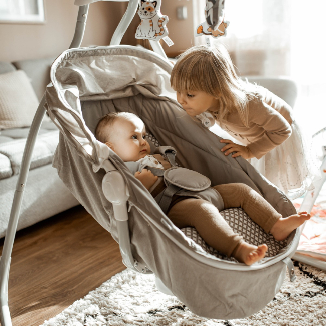 Манежи - Укачивающий центр Lionelo Henny Grey Syone (LO-HENNY STONE)#4