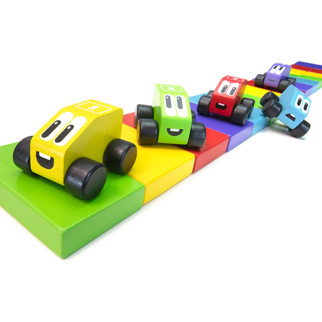 Развивающие игрушки - Деревянный кубик Cubika Цветные гонки (14859)#4