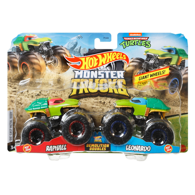 Автомоделі - Набір машинок Hot Wheels Monster trucks Raphael vs Leonardo (FYJ64/GJF65)#5