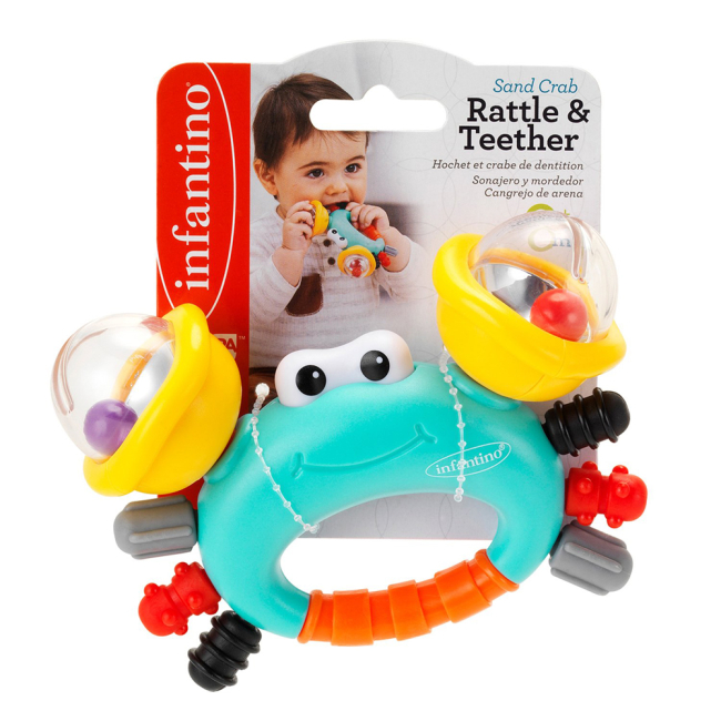 Брязкальця, прорізувачі - Брязкальце Infantino з прорізувачем Усміхнений крабик (316665)#2