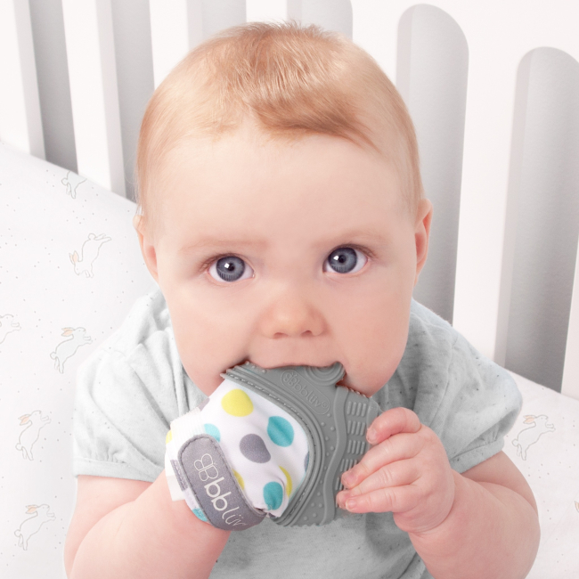 Погремушки, прорезыватели - Рукавичка для прорезывания зубов BBluv Gluv серая (842084000190)#2