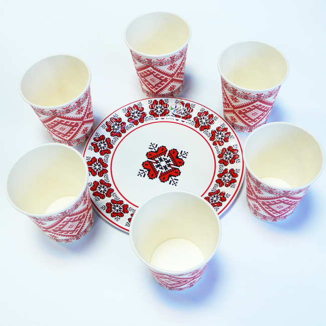 Аксесуари для свят - Посуд паперовий Party House Вишиванка 12 штук (4822621792562)#4